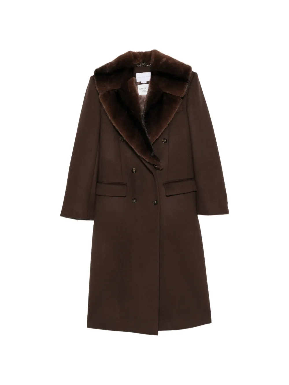 Palton Stella McCartney Double-Breasted Collar-Detail maro