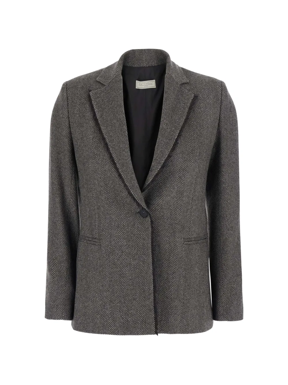 Sacou Antonelli Herringbone-Pattern Single-Breasted maro