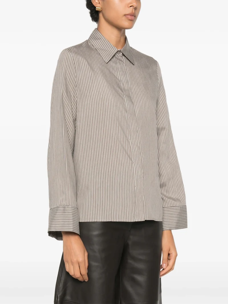 Camasa Peserico Striped Long-Sleeve gri - imagine 3