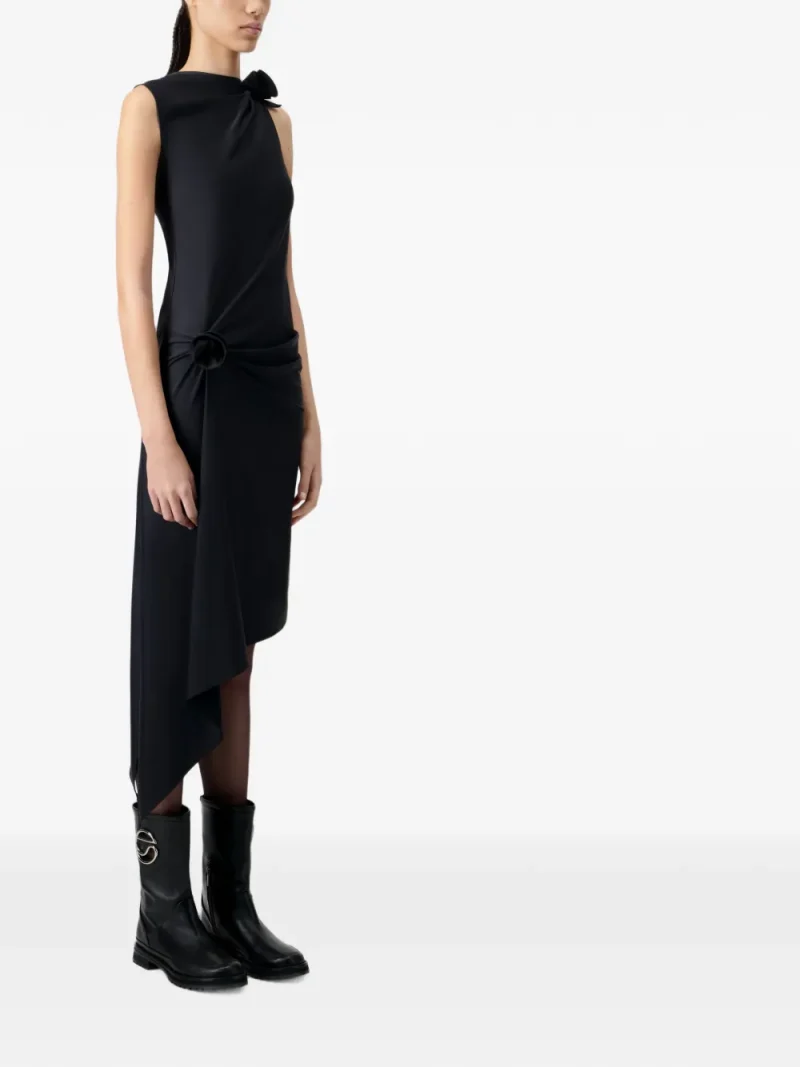 Rochie midi Coperni Relaxed Flower Asymmetric negru - imagine 3
