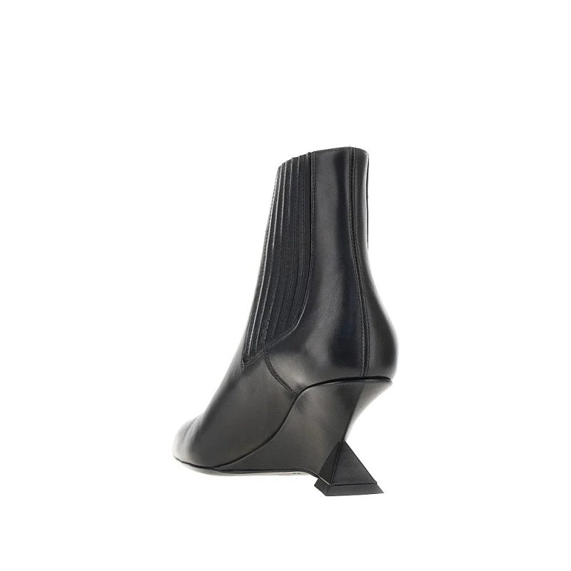 Alternative view of Ghete The Attico Cheope Leather Ankle Boots negru