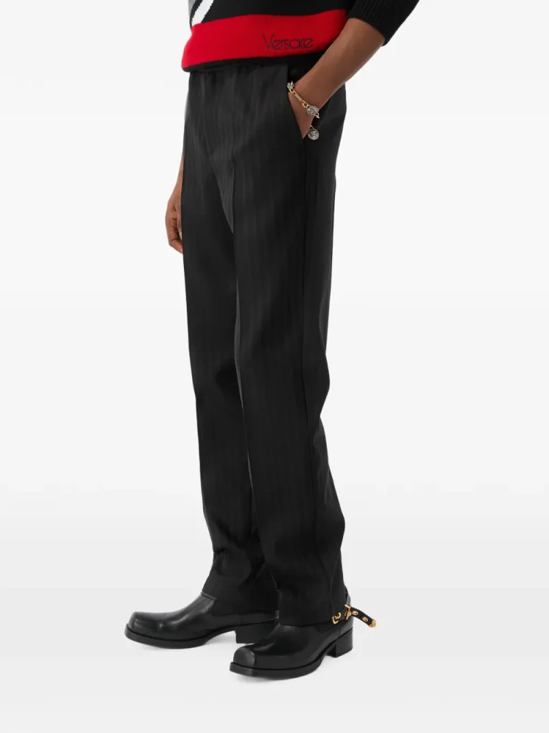 Pantaloni Versace Jaquard Wool negru - imagine 4