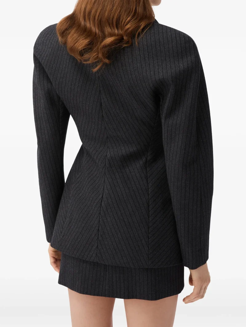 Alternative view of Sacou Versace Pinstripe Wool Twill gri