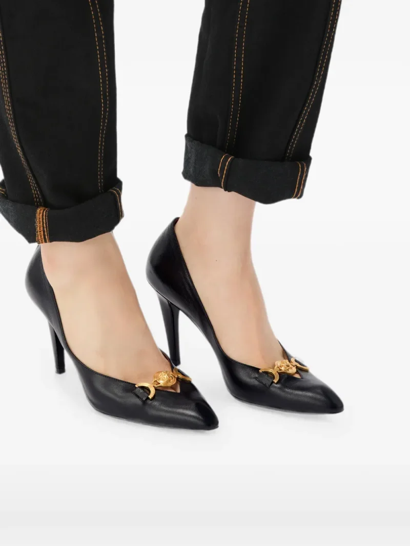 Pantofi Versace Clelia Nappa 90 mm negru - imagine 4