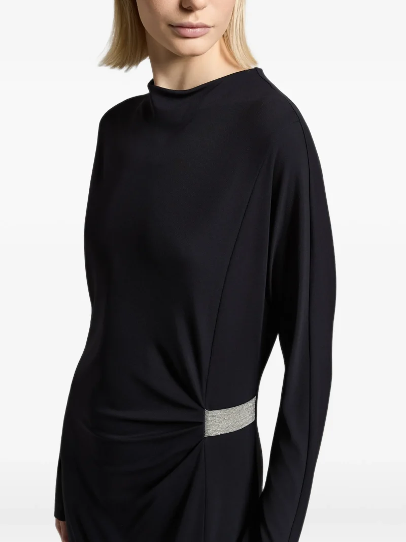 Rochie maxi Peserico Ruched Metallic-Detail bleumarin - imagine 4