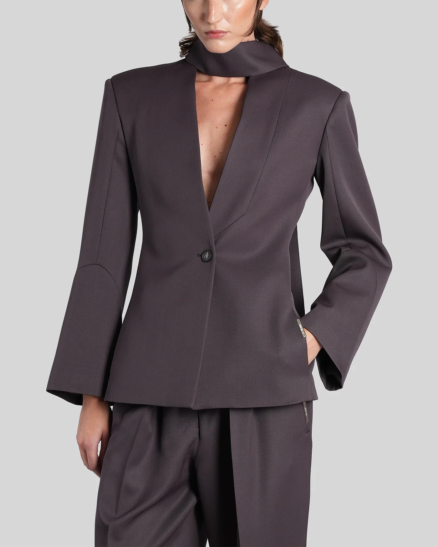 Sacou The Attico Tuxedo violet - imagine 4