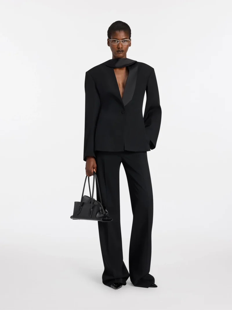Pantaloni The Attico Tuxedo negru - imagine 4