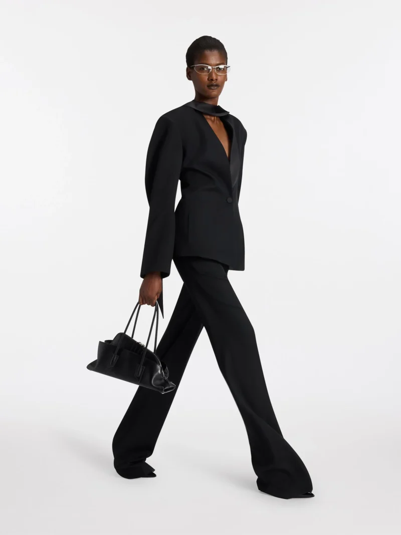 Pantaloni The Attico Tuxedo negru - imagine 5