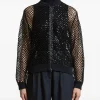 Jacheta Peserico Sequin-Embellished Mesh-Knit bleumarin