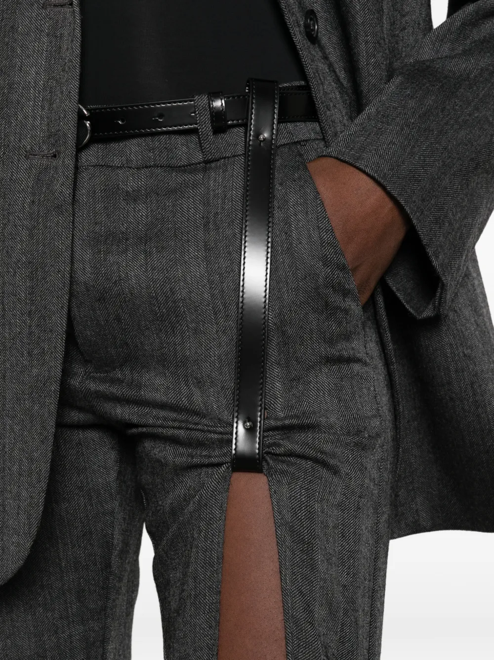 Pataloni Coperni Herringbone-Pattern gri - imagine 5