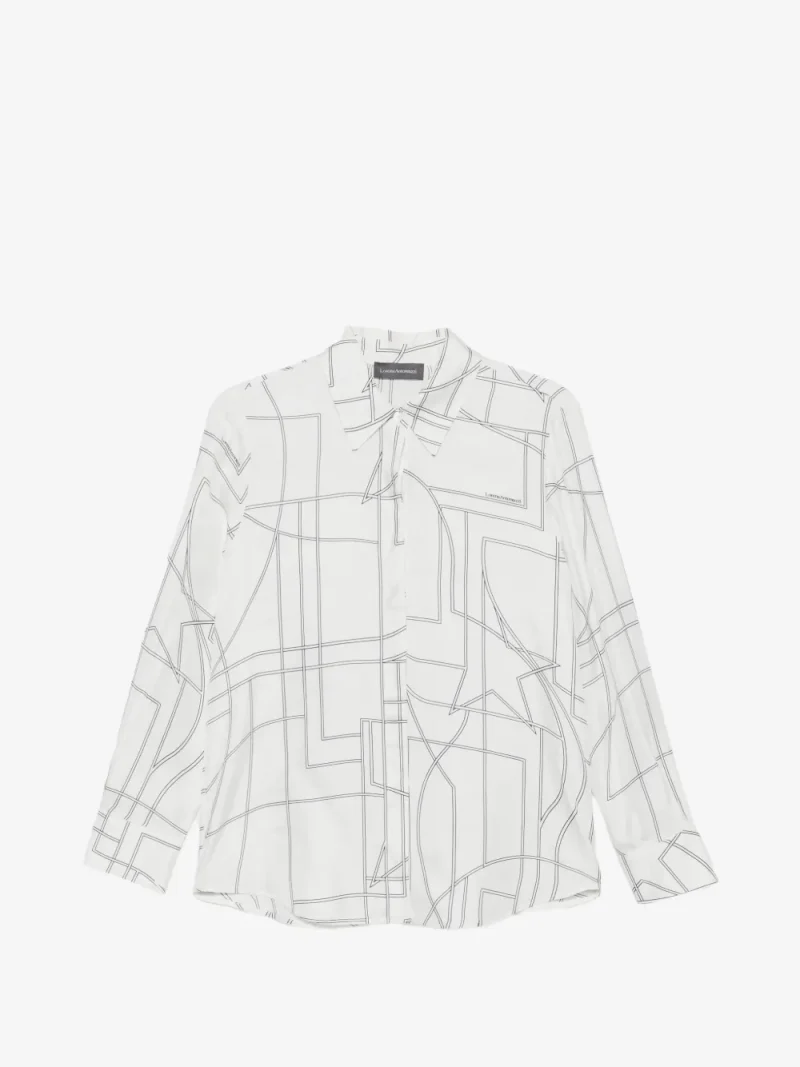 Camasa Lorena Antoniazzi geometric-print alb