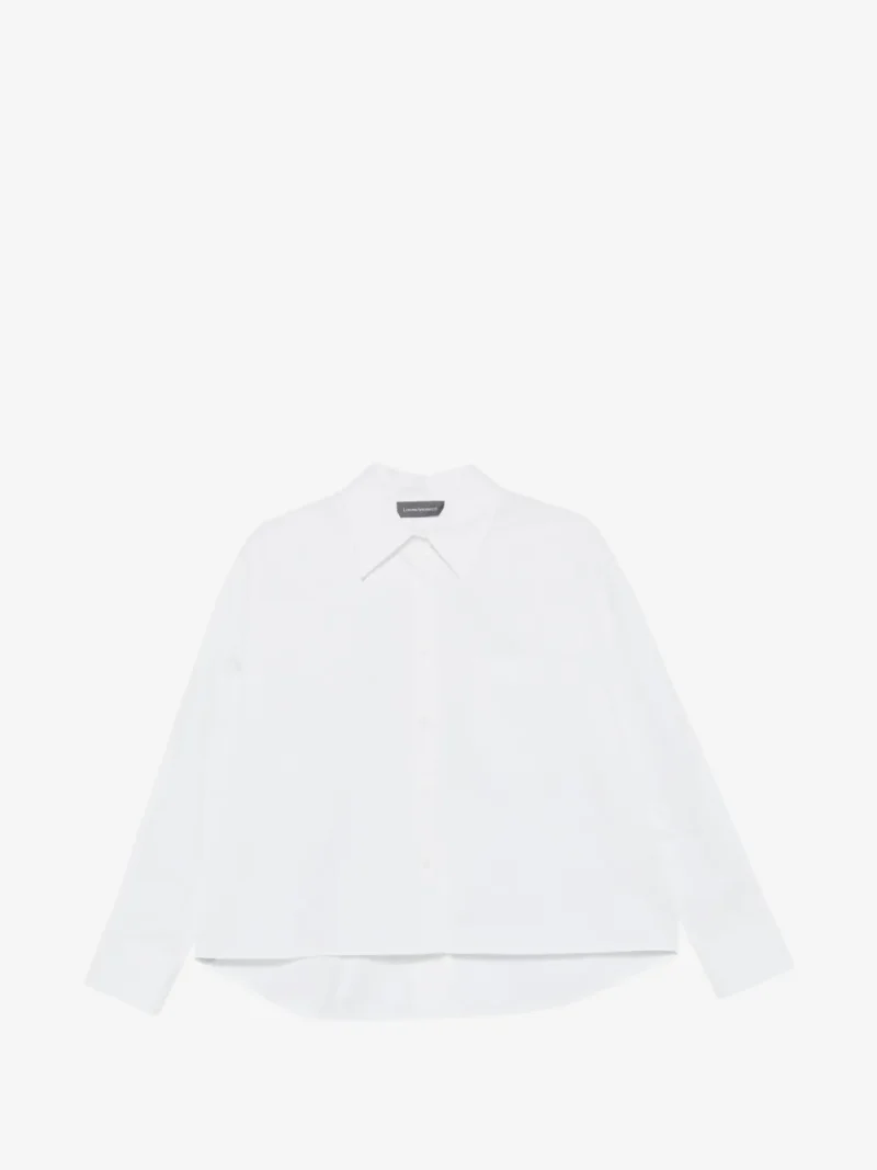 Camasa Lorena Antoniazzi stepped-hem button-back alb