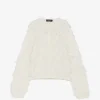 Cardigan Fabiana Filippi fringe-detail button-up alb
