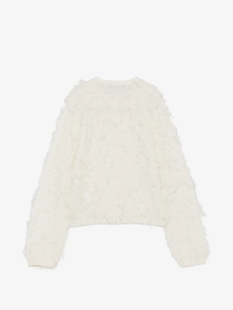Alternative view of Cardigan Fabiana Filippi fringe-detail button-up alb