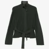 Cardigan Lorena Antoniazzi belted ribbed-knit verde
