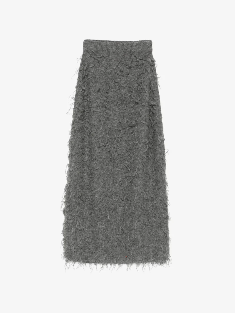 Fusta Fabiana Filippi Fringed Knit gri