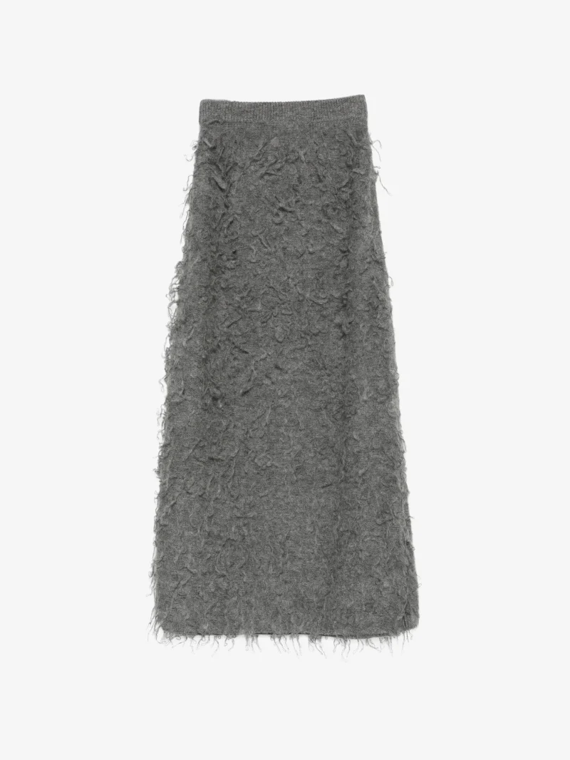 Alternative view of Fusta Fabiana Filippi Fringed Knit gri