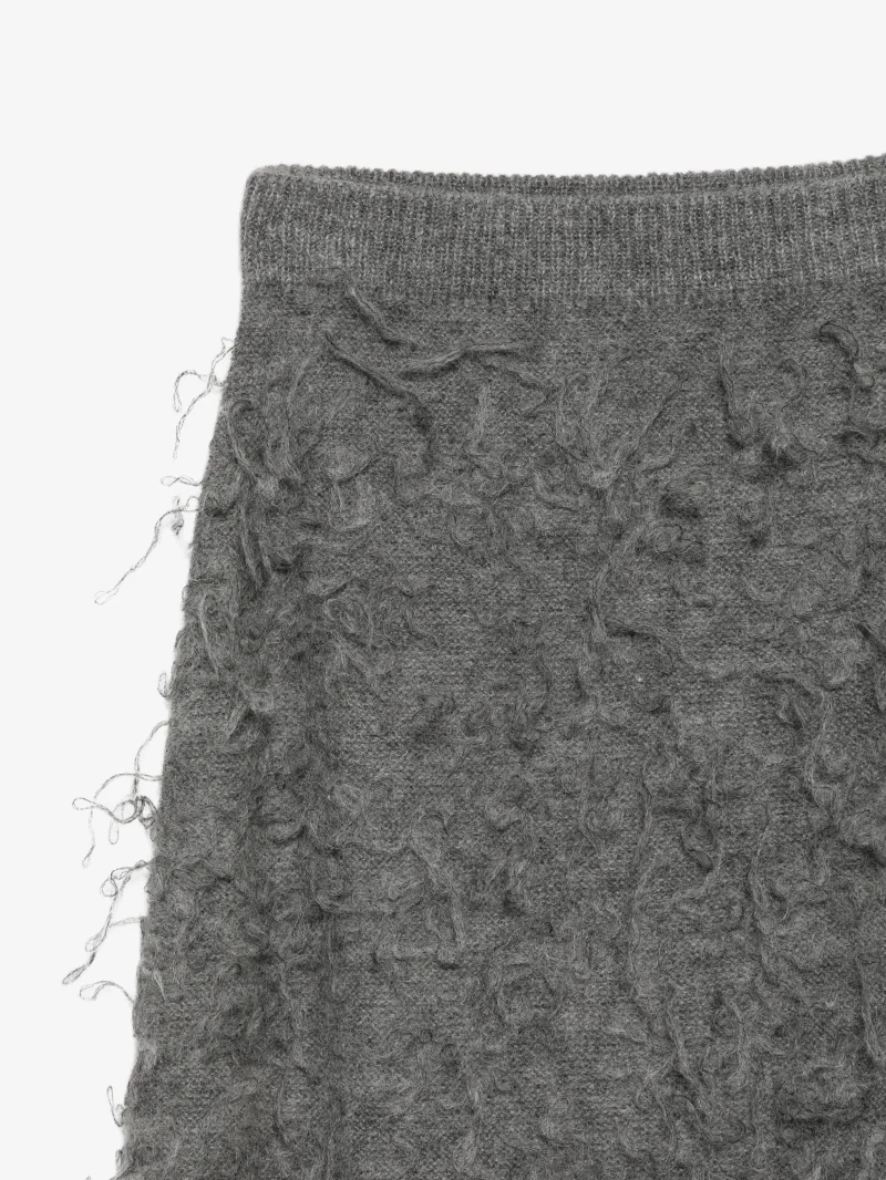 Fusta Fabiana Filippi Fringed Knit gri - imagine 3