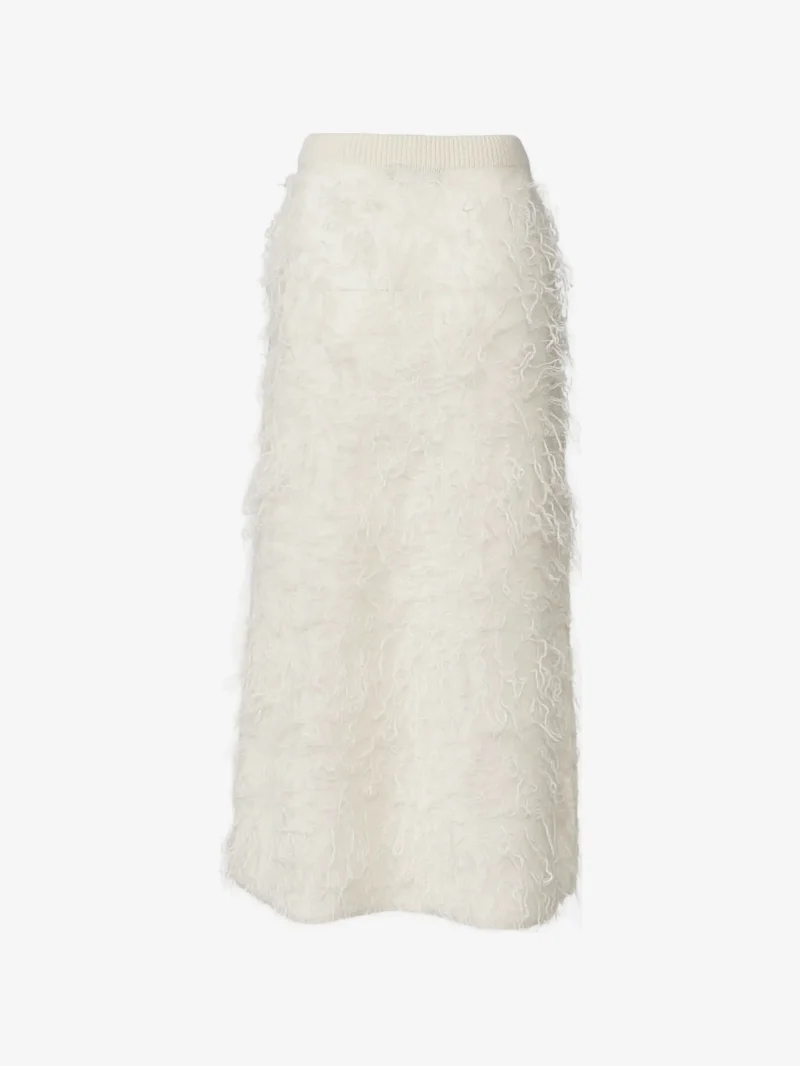 Fusta Fabiana Filippi brushed-finish gauze alb