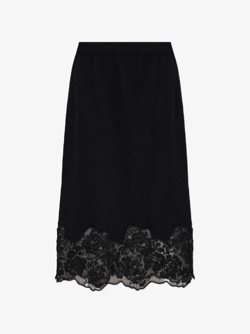 Fusta Fabiana Filippi lace-trim negru