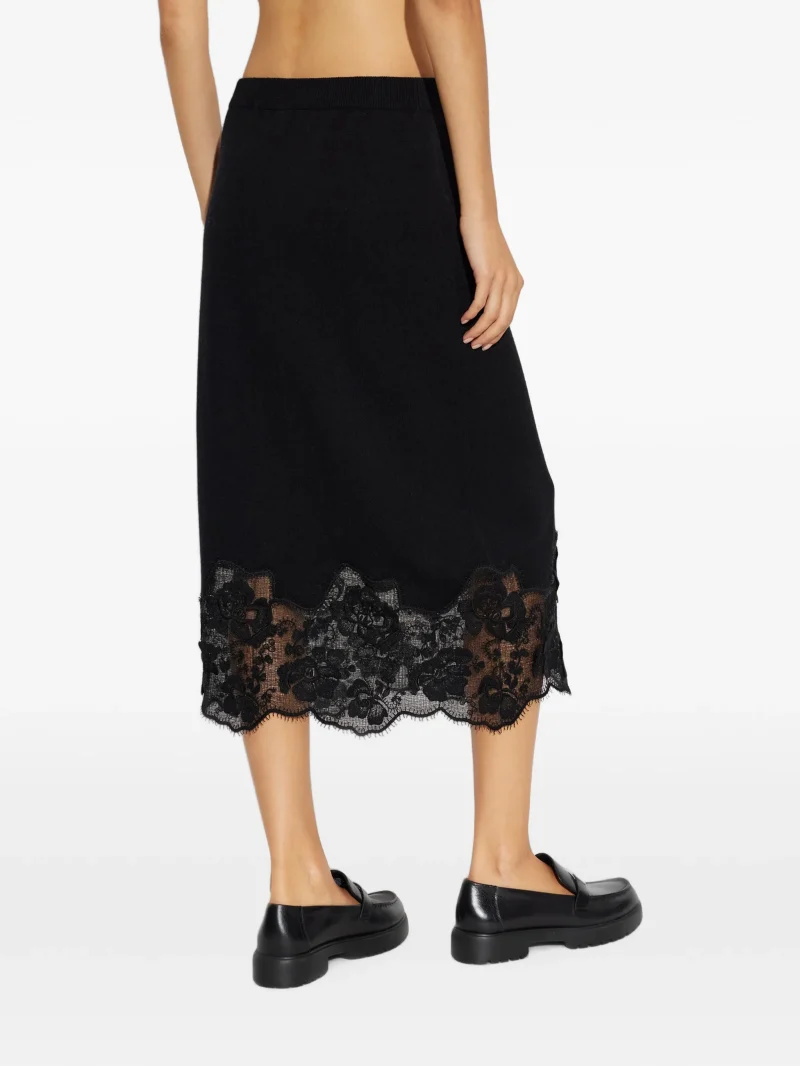 Fusta Fabiana Filippi lace-trim negru - imagine 4