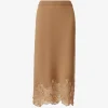 Fusta midi Fabiana Filippi lace-trim knitted maro