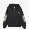 Hanorac Rhude graphic-print zip-up negru