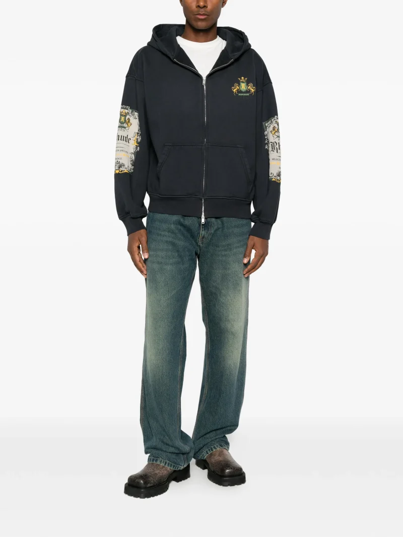 Alternative view of Hanorac Rhude graphic-print zip-up negru