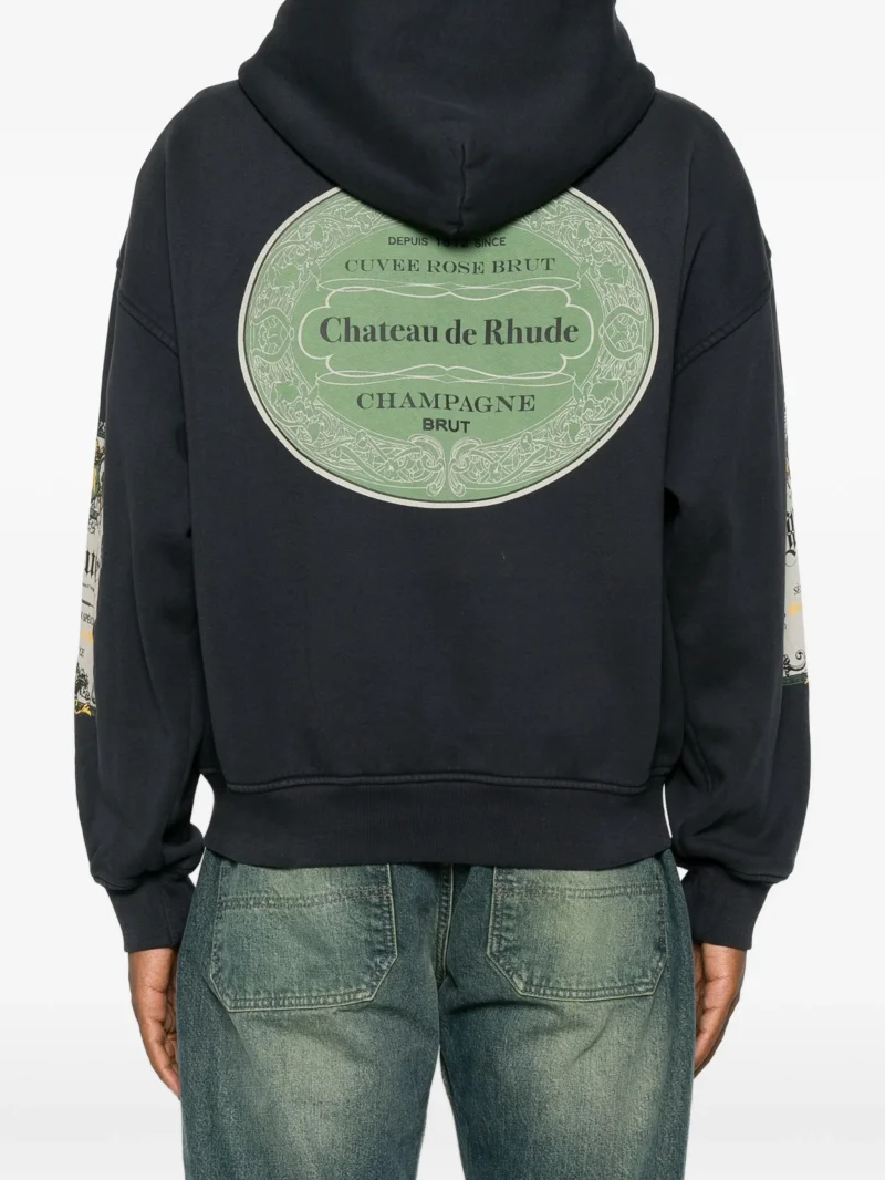 Hanorac Rhude graphic-print zip-up negru - imagine 4