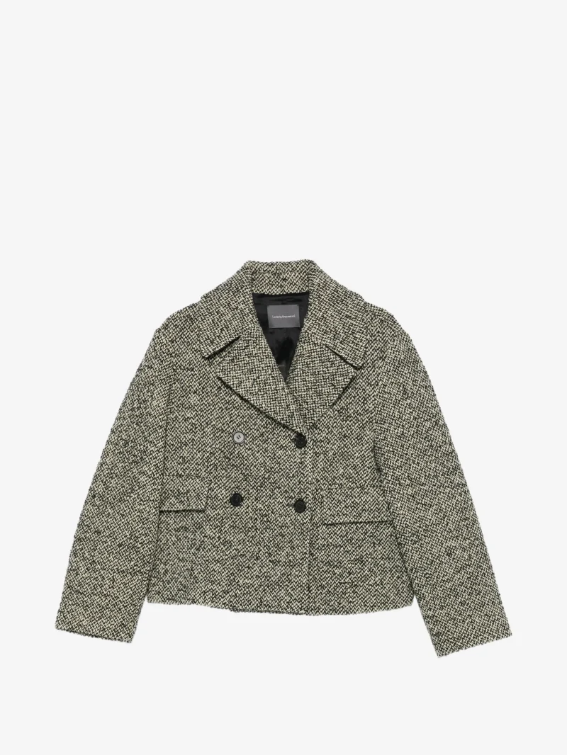 Jacheta Lorena Antoniazzi double-breasted tweed gri