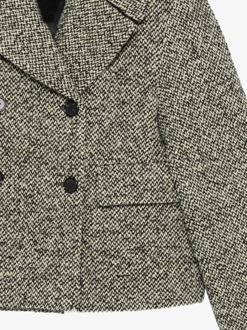 Jacheta Lorena Antoniazzi double-breasted tweed gri - imagine 3