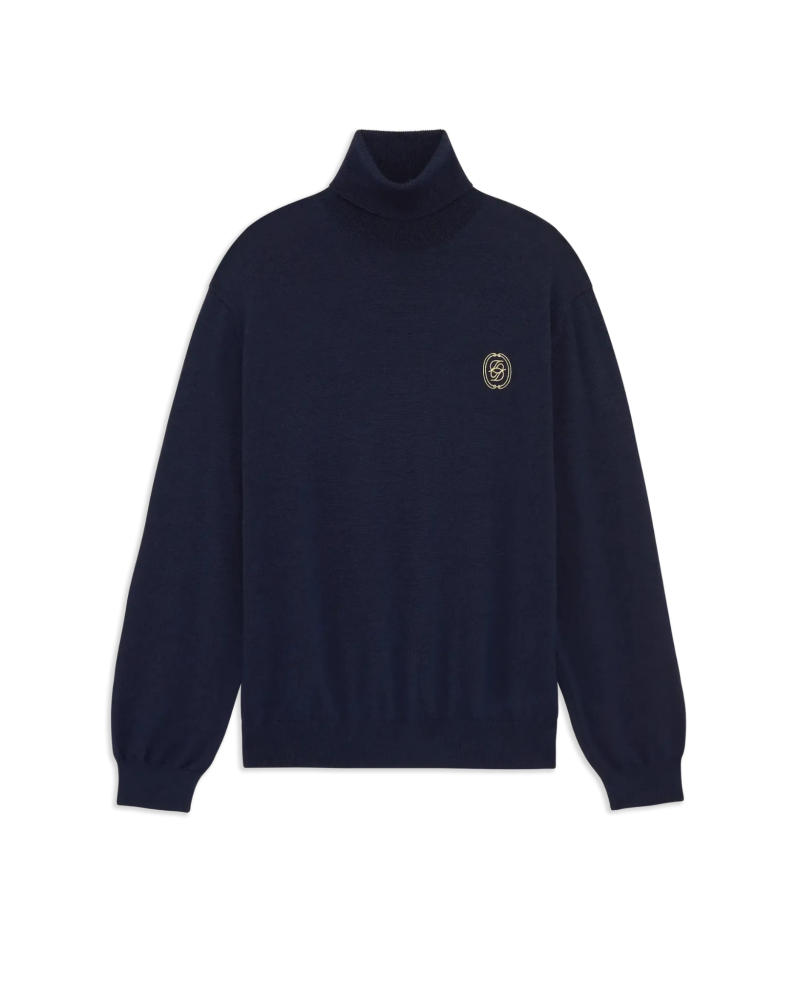 Maleta Drole De Monsieur Logo-Patch Roll-Neck bleumarin