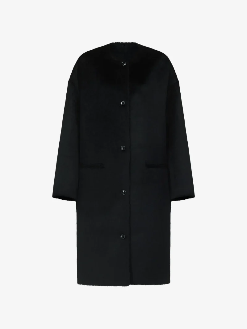Palton LouLou De Saison oval-shaped negru