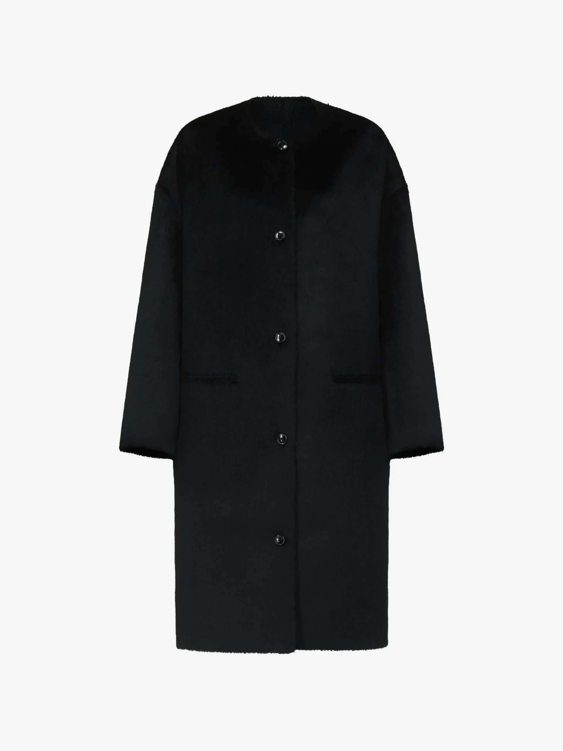Palton LouLou De Saison oval-shaped negru