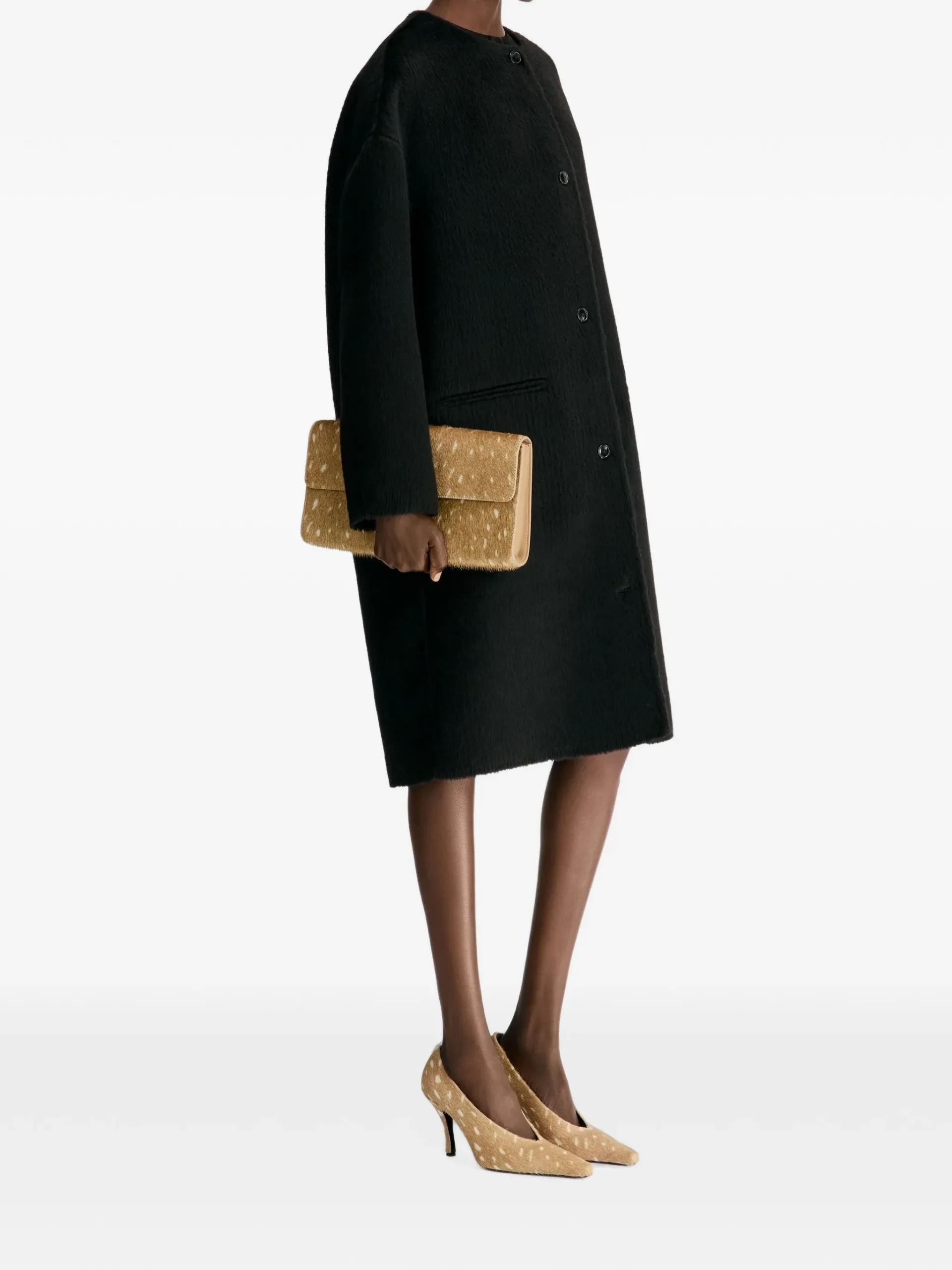 Palton LouLou De Saison oval-shaped negru - imagine 4