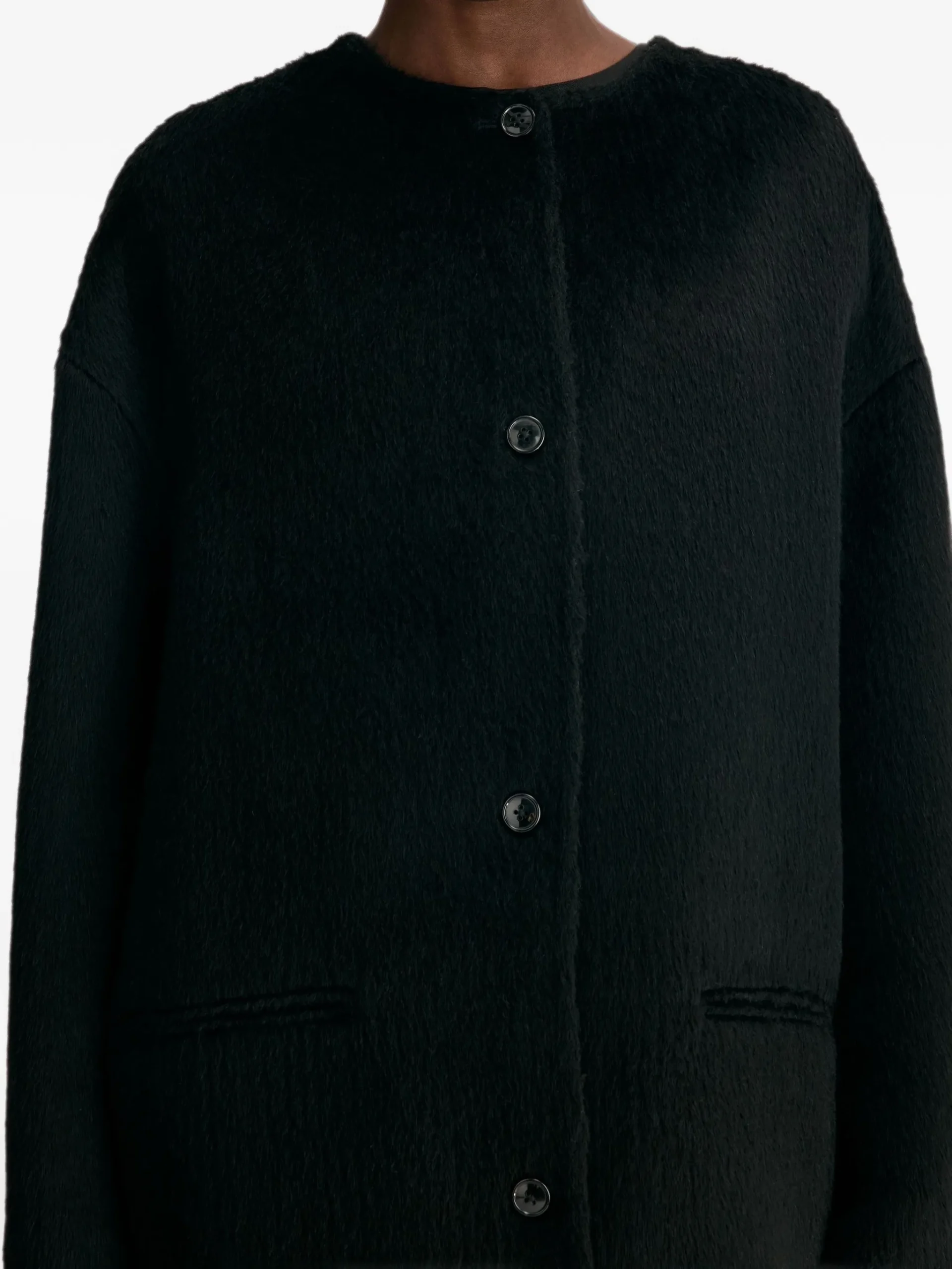 Palton LouLou De Saison oval-shaped negru - imagine 3