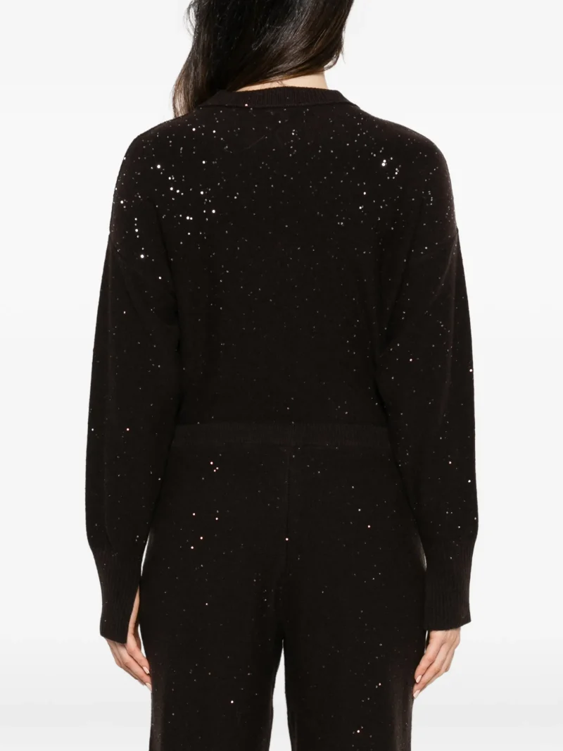 Alternative view of Pantaloni Antonelli Sequin-Embellished Drawstring negru