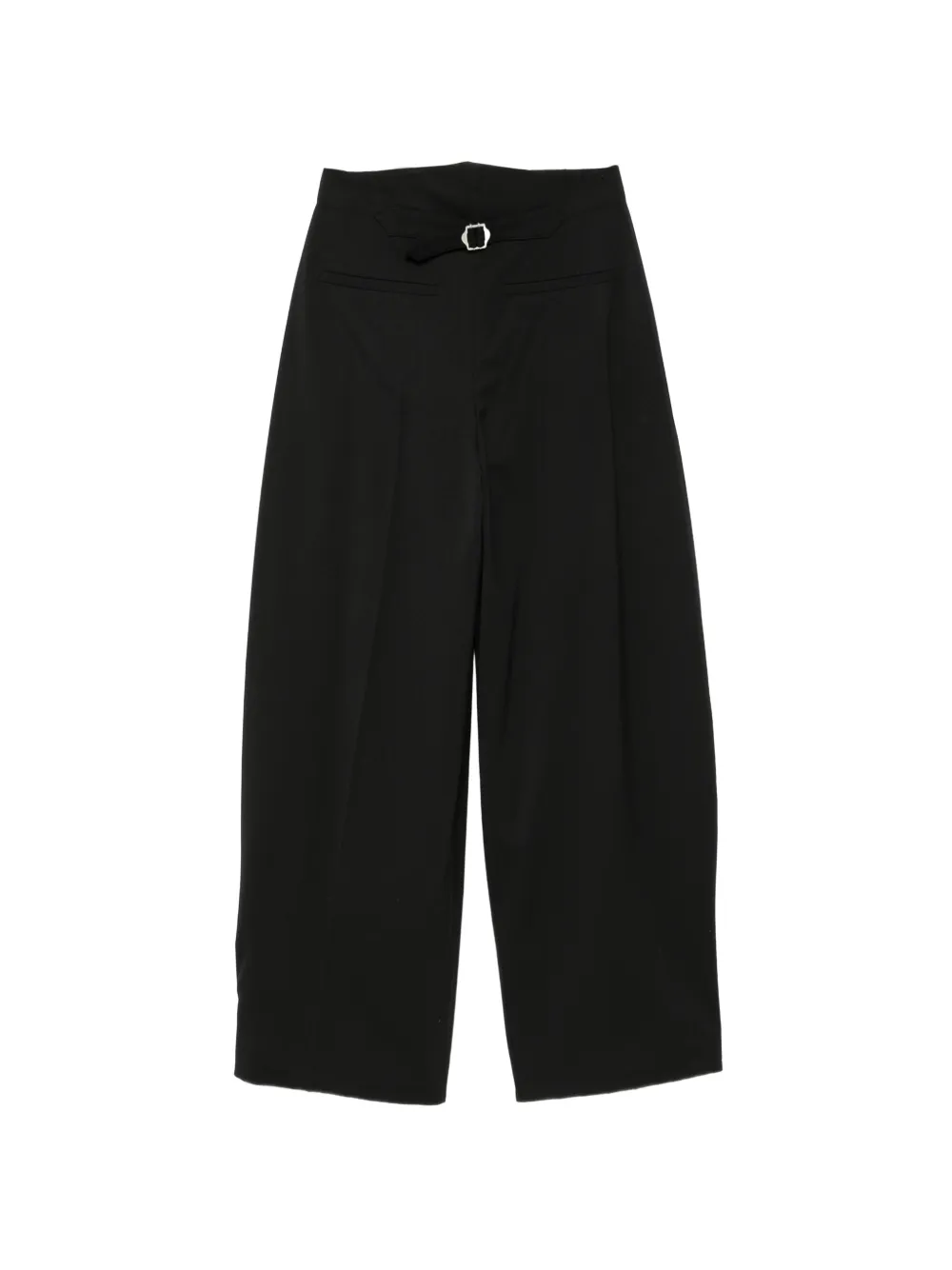 Pantaloni Juun.J pleated buckled-back negru - imagine 2