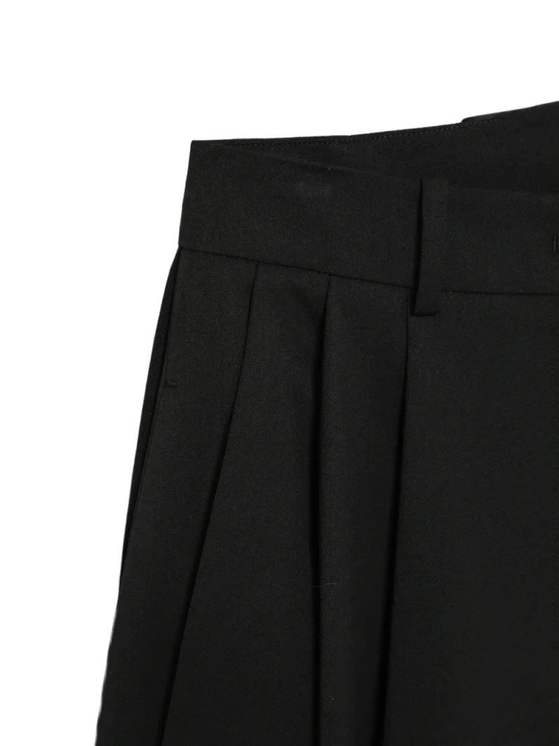 Pantaloni Juun.J pleated buckled-back negru - imagine 3