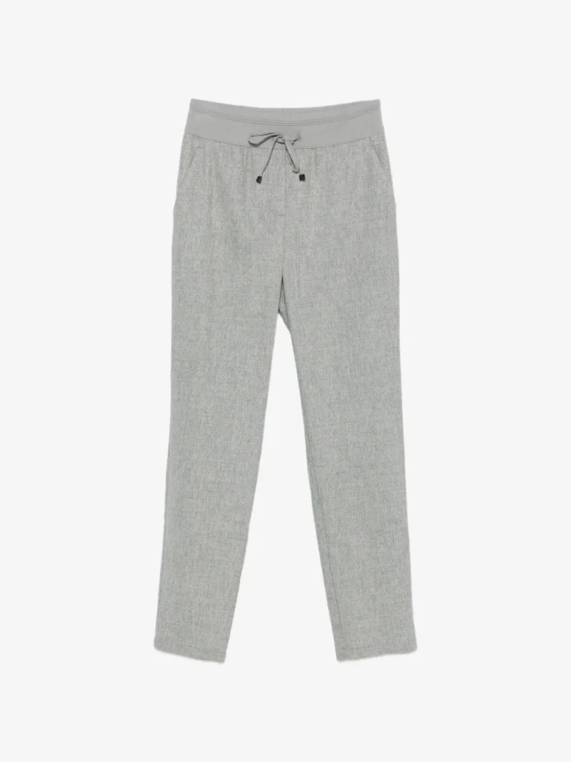 Pantaloni Lorena Antoniazzi drawstring-waistband tapered gri