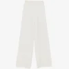 Pantaloni Lorena Antoniazzi elasticated-waistband palazzo alb