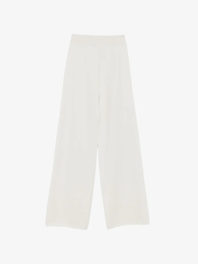 Pantaloni Lorena Antoniazzi elasticated-waistband palazzo alb