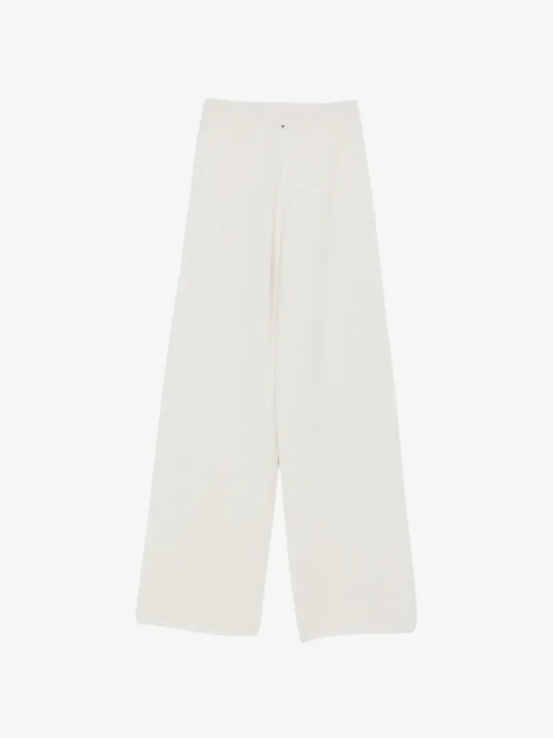 Alternative view of Pantaloni Lorena Antoniazzi elasticated-waistband palazzo alb