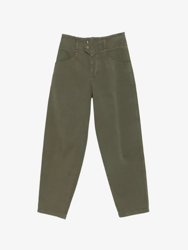 Pantaloni Lorena Antoniazzi high-waisted straight-leg verde