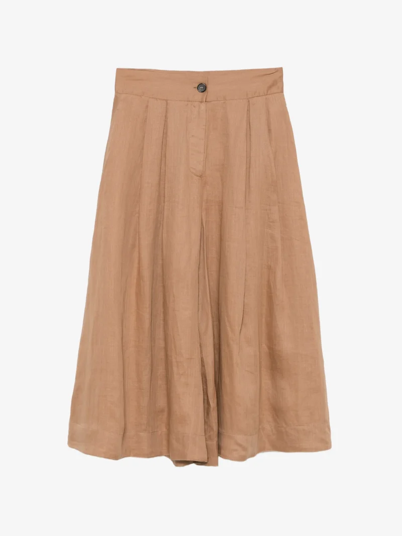 Pantaloni Lorena Antoniazzi pleated palazzo maro