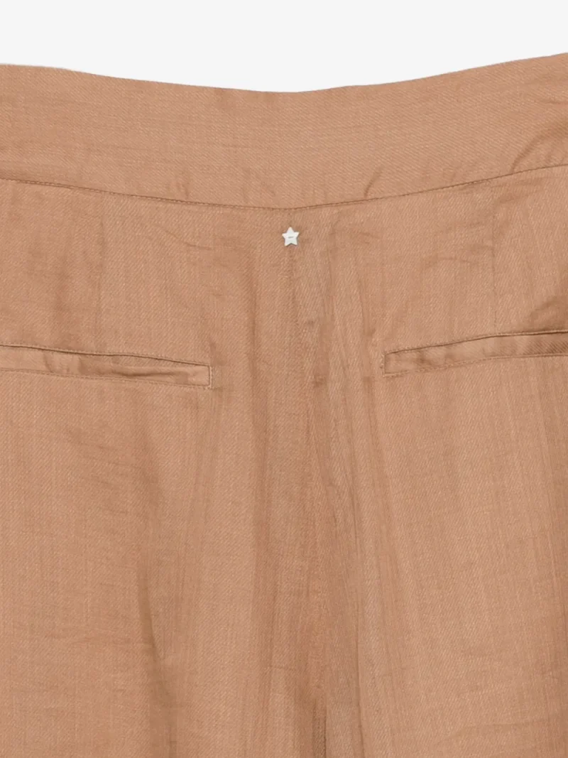 Pantaloni Lorena Antoniazzi pleated palazzo maro - imagine 3