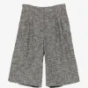 Pantaloni scurti Lorena Antoniazzi tweed wide-leg gri