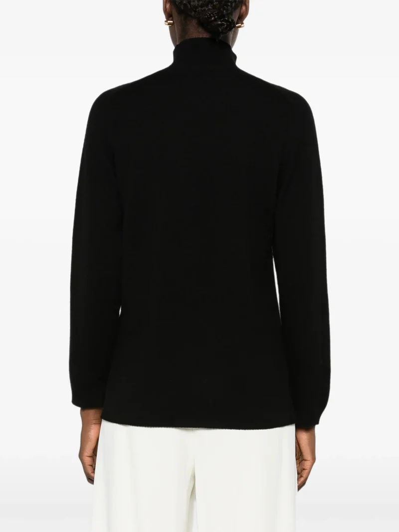 Pulover Fabiana Filippi lace-trim high-neck negru - imagine 4