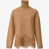 Pulover Fabiana Filippi lace-trim roll-neck maro