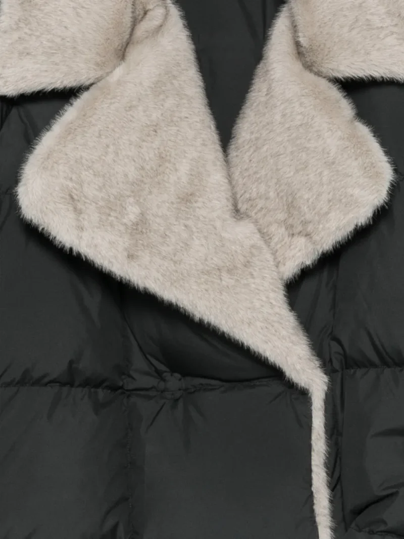 Jacheta Antonelli Fur-Trim Quilted negru - imagine 4